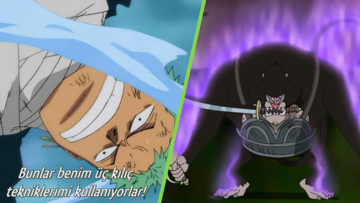 One Piece Chapter 1001: Roronoa Zoro, Kinemon'un Saldırısını Taklit Ediyor